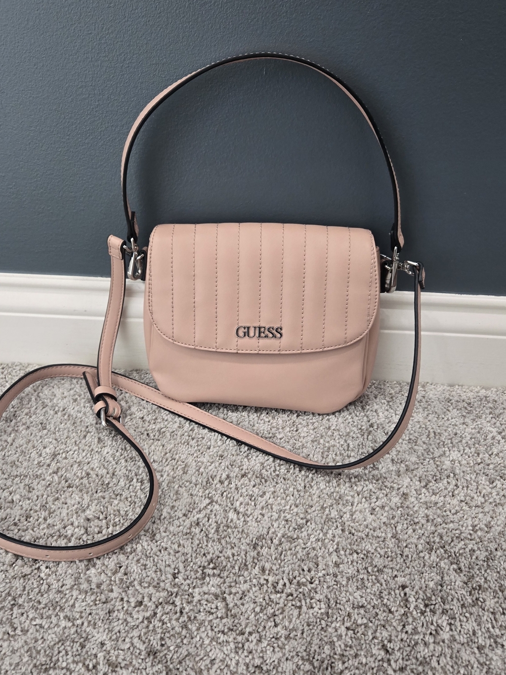 GUESS Blush Fairbault Crossbody Flap Bag